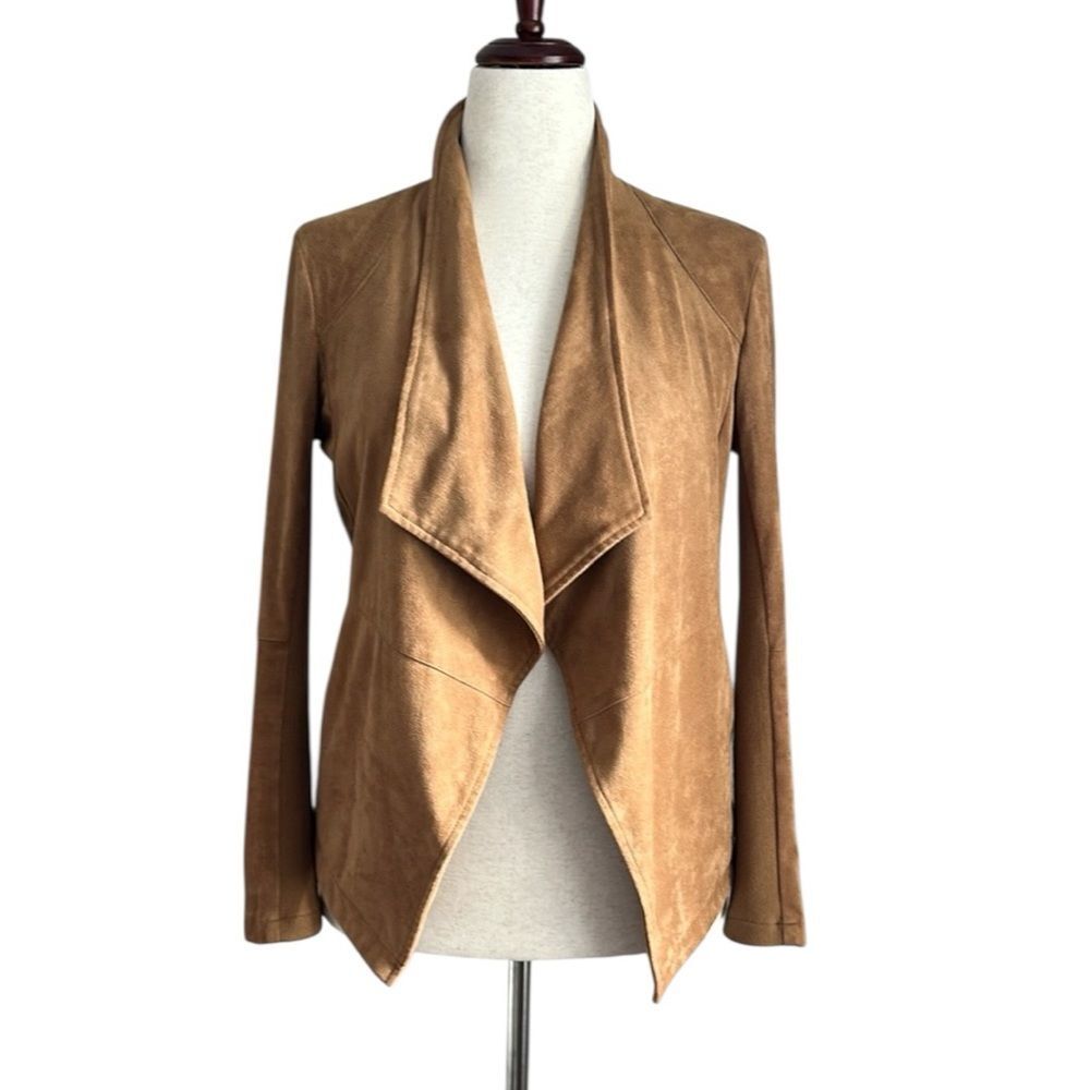 BB Dakota Faux Suede Camel Waterfall Jacket Size S
